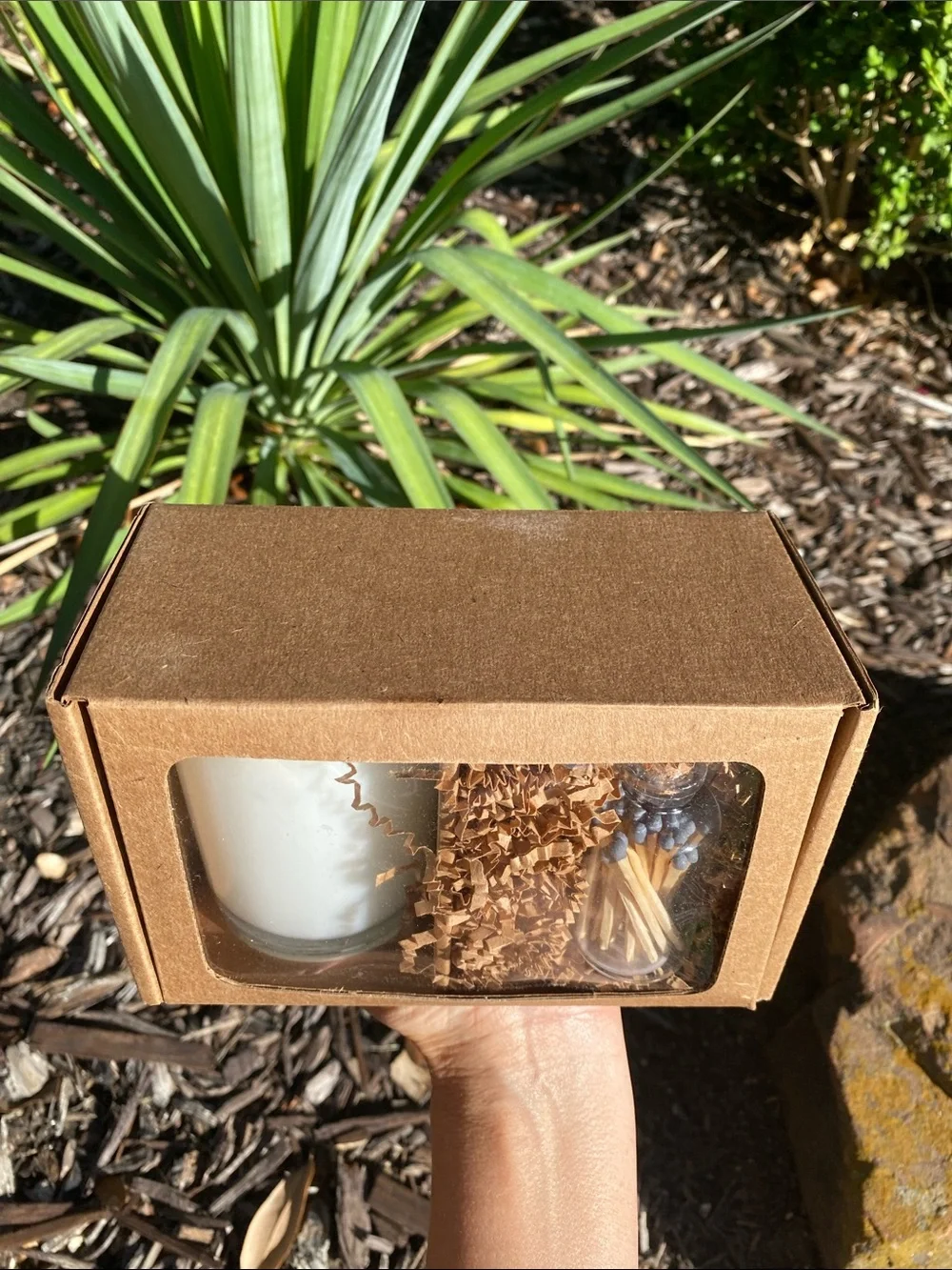 Lemon Verbena Candle with Matches in a gift box